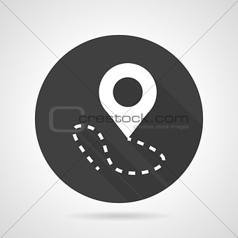 Direction pointer black round vector icon