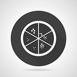 Petri dish black round vector icon