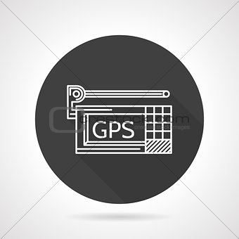 GPS black round vector icon