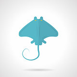 Blue stingray flat vector icon