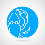 Crayfish round vector icon