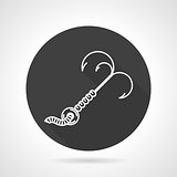 Grappling hook black round vector icon