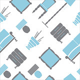 Seamless pattern with flat furniture icons