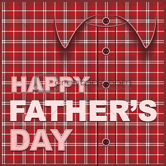 Template cards for fathers day. Plaid shirt