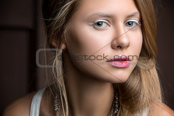 Portrait of beautiful girl close-up