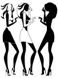 Abstract three girls outline