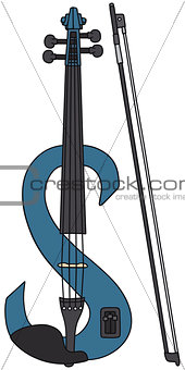 Blue electric violin