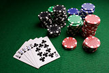 Poker cards and casino chips
