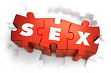 Sex - Text on Red Puzzles.