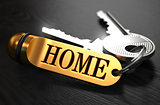 Keys with Word 'Home' on Golden Label.