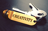 Keys with Word 'Creativity' on Golden Label.