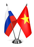 Russia and Vietnam - Miniature Flags.