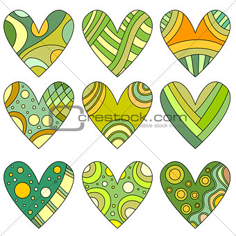 heart collection with different pattern