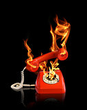Hot line phone in fire