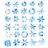 Blue symbol collection
