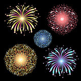 Vector set of fireworks