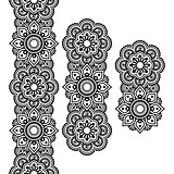 Mehndi, Indian Henna tattoo long pattern, design elements