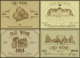 set of wine labels