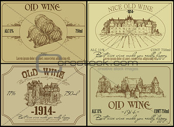 set of wine labels