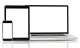 Modern laptop, smartphone, tablet pc