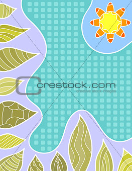 Colorful vector background with flower and leafs