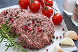 Raw Minced Hamburger Meat with Herb and Spice