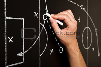 Hand Drawing Soccer Game Tactics 