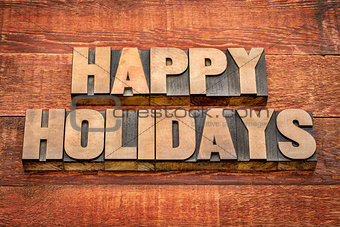 happy holidays typography