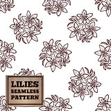 Seamless pattern with bouquet of lilies