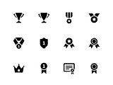 Medals and victory cup icons.