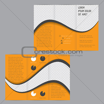 Cool wave design tri-fold flyer brochure template