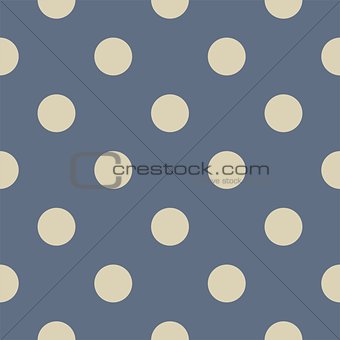 Tile vector pattern with grey polka dots on pastel blue background