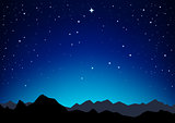 star sky mountains