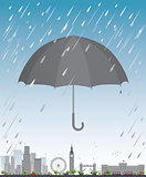 London under umbrella Travel concept