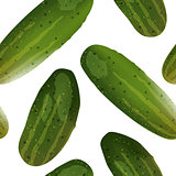 Fresh cucumbers seamless pattern
