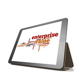 Enterprise value word cloud on tablet