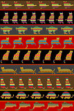 Background with ethnic ornaments patterned cats