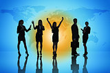 Business people colorful background
