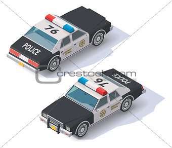 Vector isometric police car