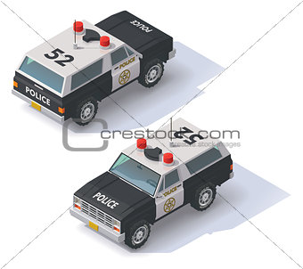Vector isometric police SUV
