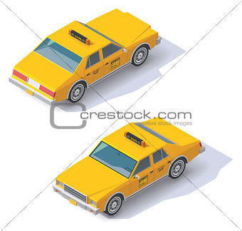 Vector isometric taxi cab