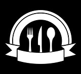 black food icon for restaurant