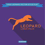 Logo wild felines into flat, icon vector illustration