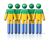 Flag of Gabon on stick figure