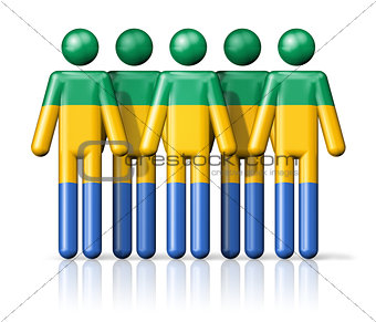 Flag of Gabon on stick figure