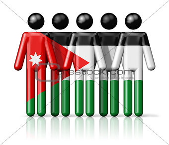 Flag of Jordan on stick figure