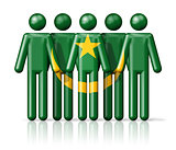 Flag of Mauritania on stick figure
