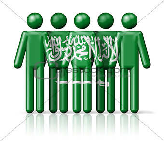 Flag of Saudi Arabia on stick figure