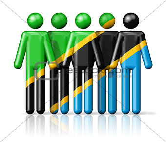 Flag of Tanzania on stick figure