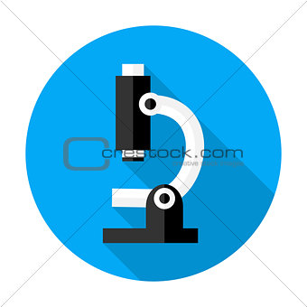 Microscope flat circle icon